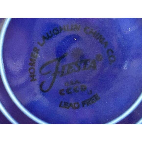 3‎ Pieces of Fiesta Ware Cobalt Blue- Bowl,  Plate And Mug - Picture 5 of 7
